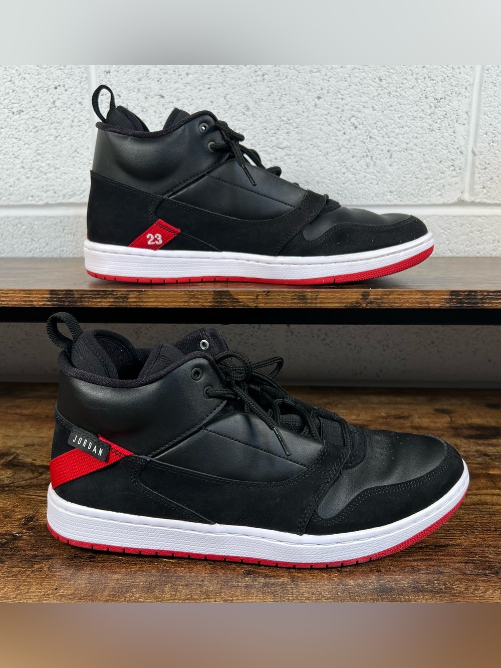 Jordan Fadeaway Sneakers Black Red Bred AO1329-023 Men's 10.5